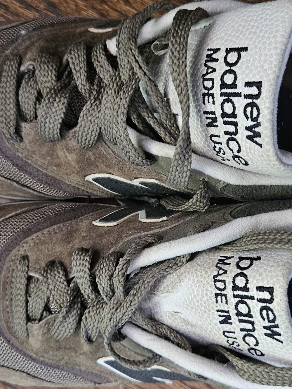 New Balance Olive Green Suede Athletic Sneakers